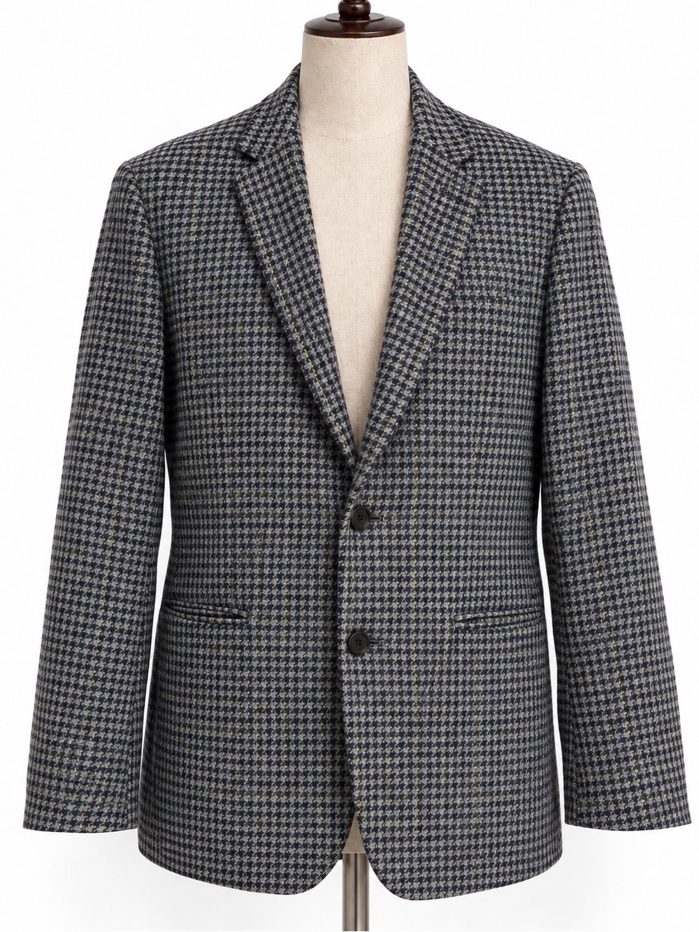 Banana Republic grey/blue wool houndstooth Sportcoat blazer. 42R
